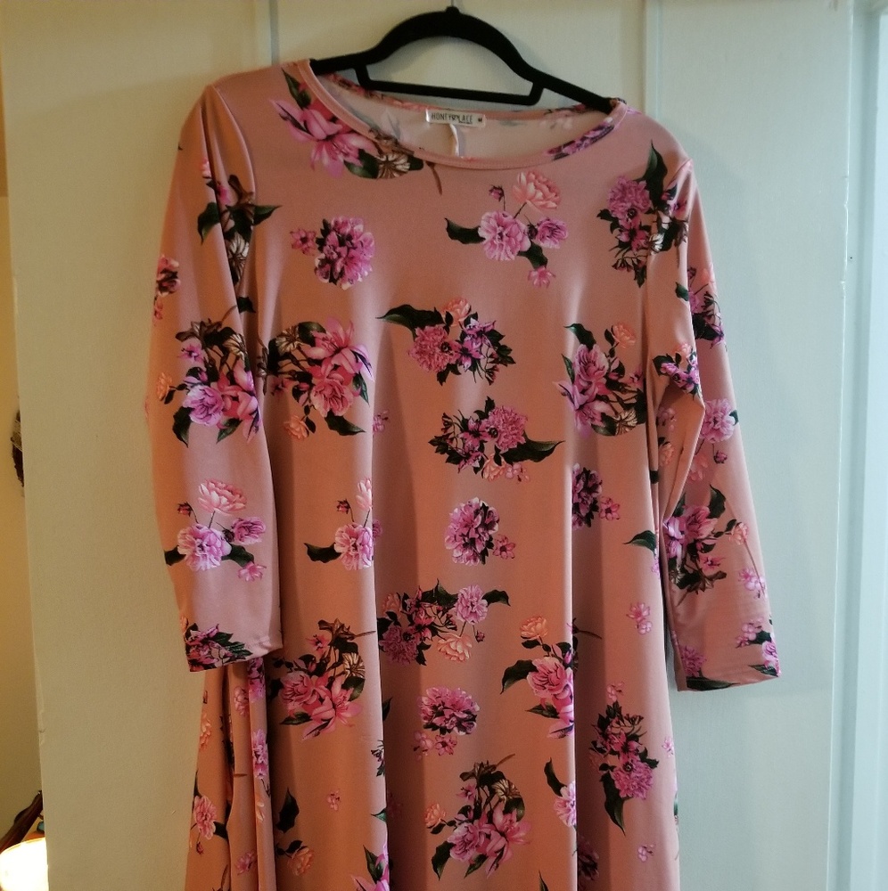 H&L Pink Floral Brea w/ 3/4 sleeves
